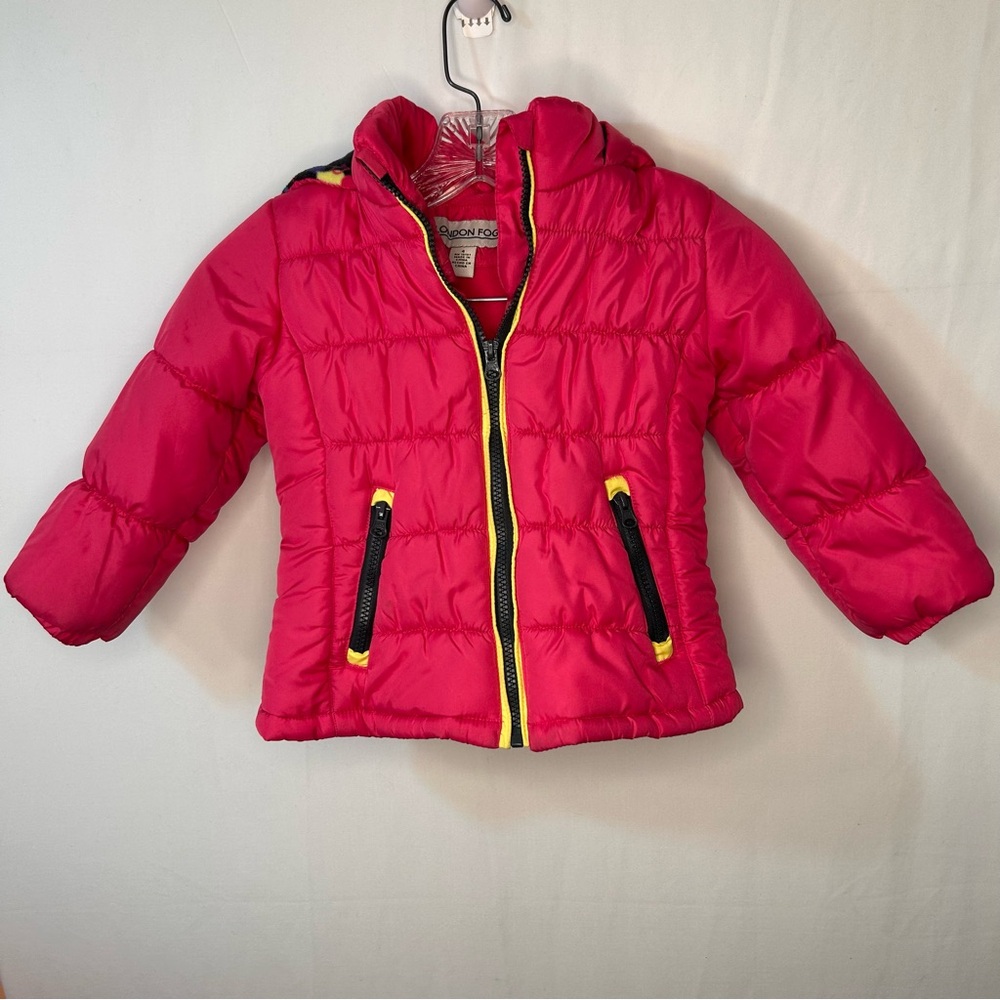 London Fog Girl’s Kids Red Puffer Hoodie Jacket Size 4